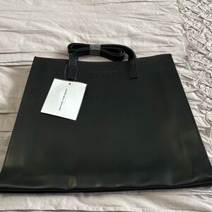 NWT Narciso Rodriguez Parfums Black faux Leather shoulder bag/tote